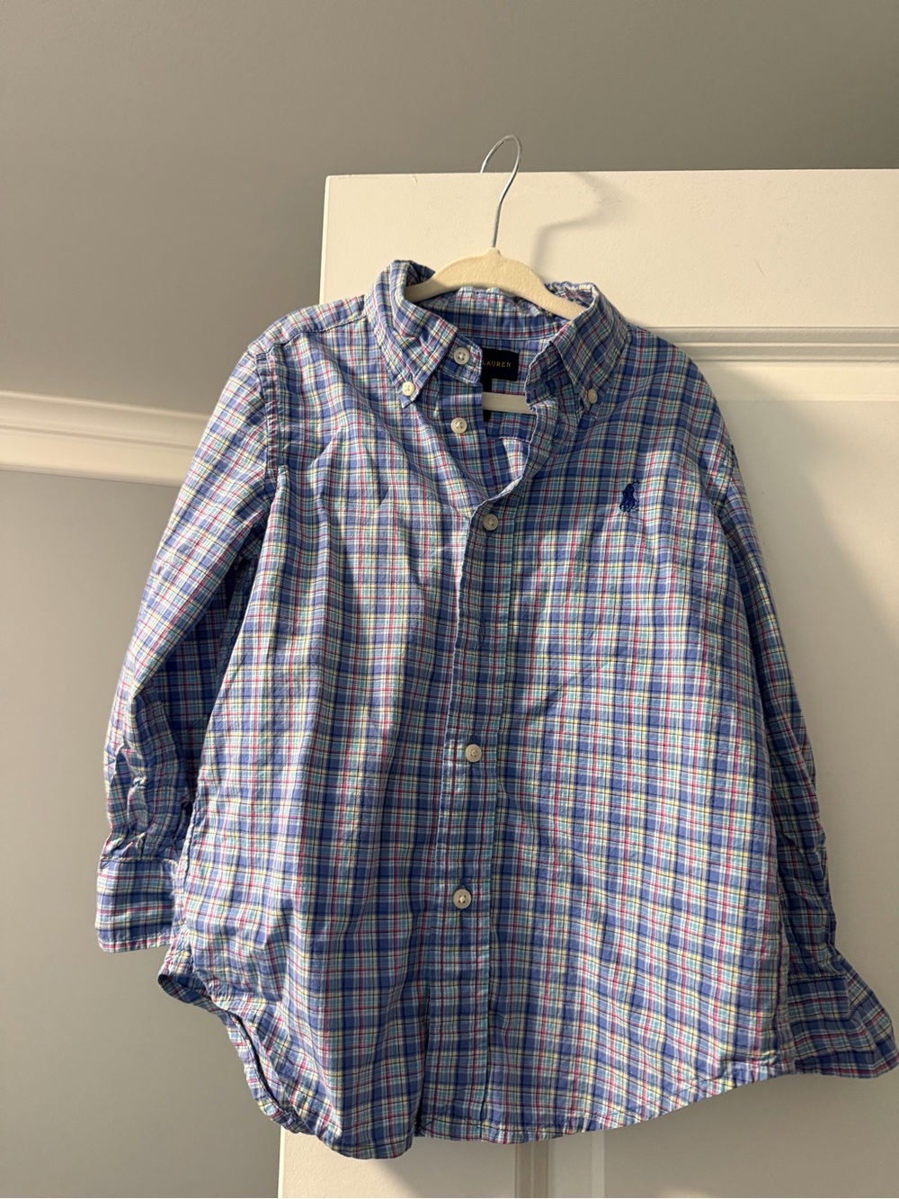 Ralph Lauren Blue Plaid Button-Down Shirt - Boys 4T
